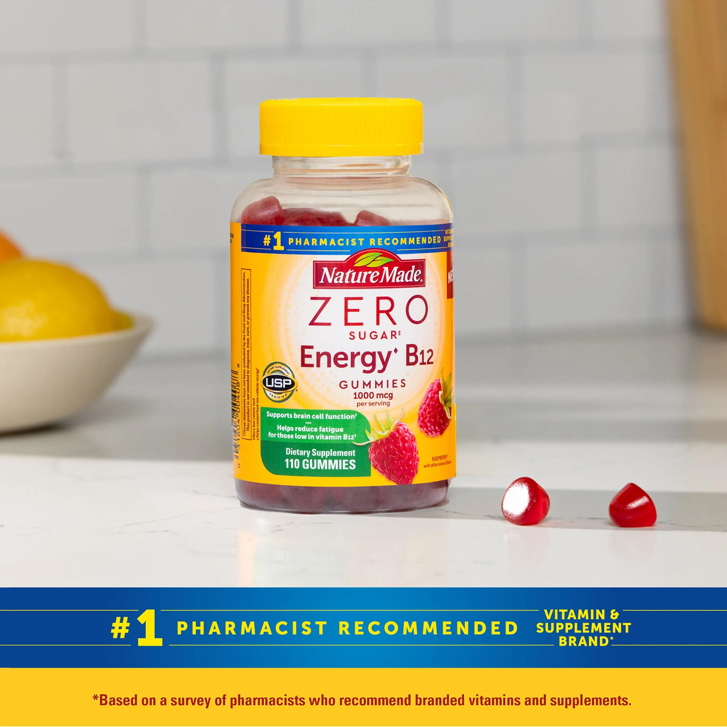 Zero Sugar Energy B12 Gummies 1000 Mcg Per Serving