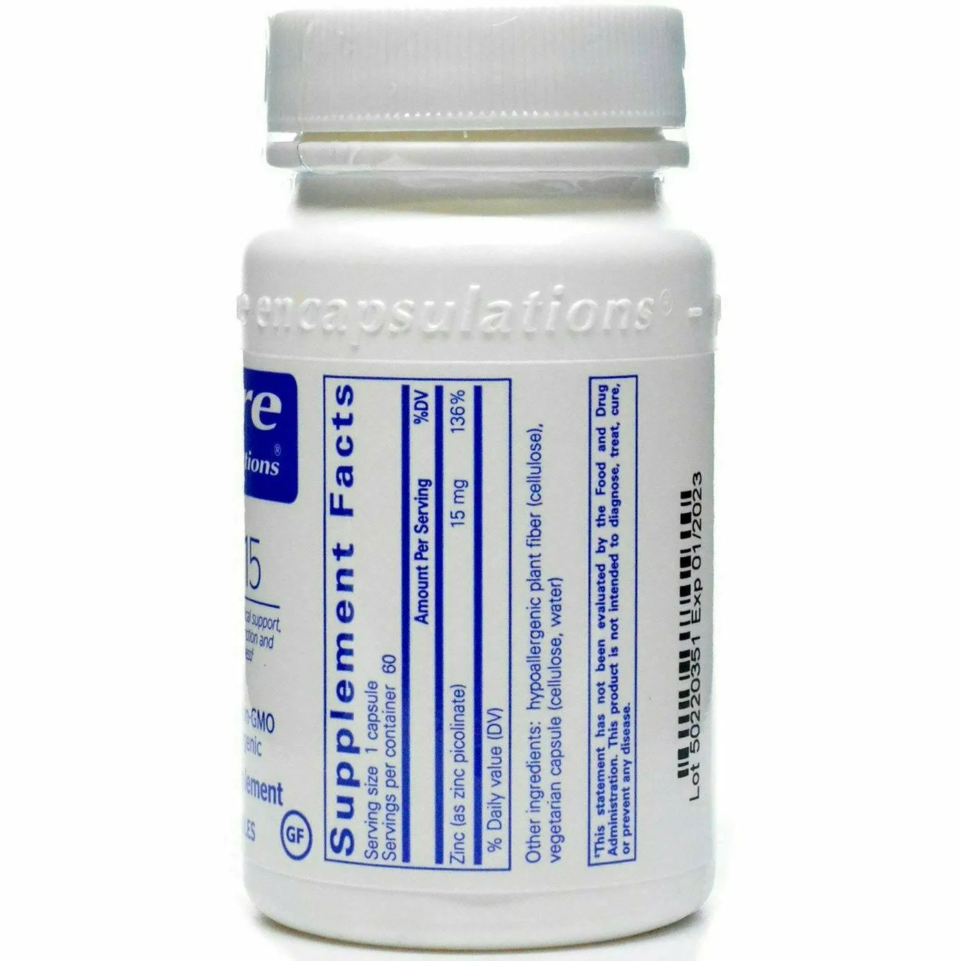 Zinc 15 by Pure Encapsulations