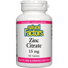 Zinc Citrate 90 tabs By Natural Factors