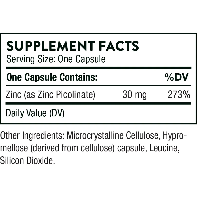 Zinc Picolinate 30 mg NSF 60 caps by Thorne
